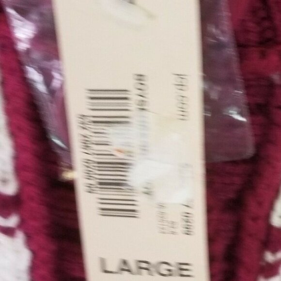 DECREE Girls Junior sz Large Cropped Button Front Reindeer Boysenberry Sweater L - Picture 6 of 8